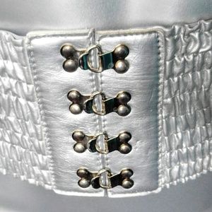 RETRO Wide Silver Stretch Belt-Multiple Sizes-Cool